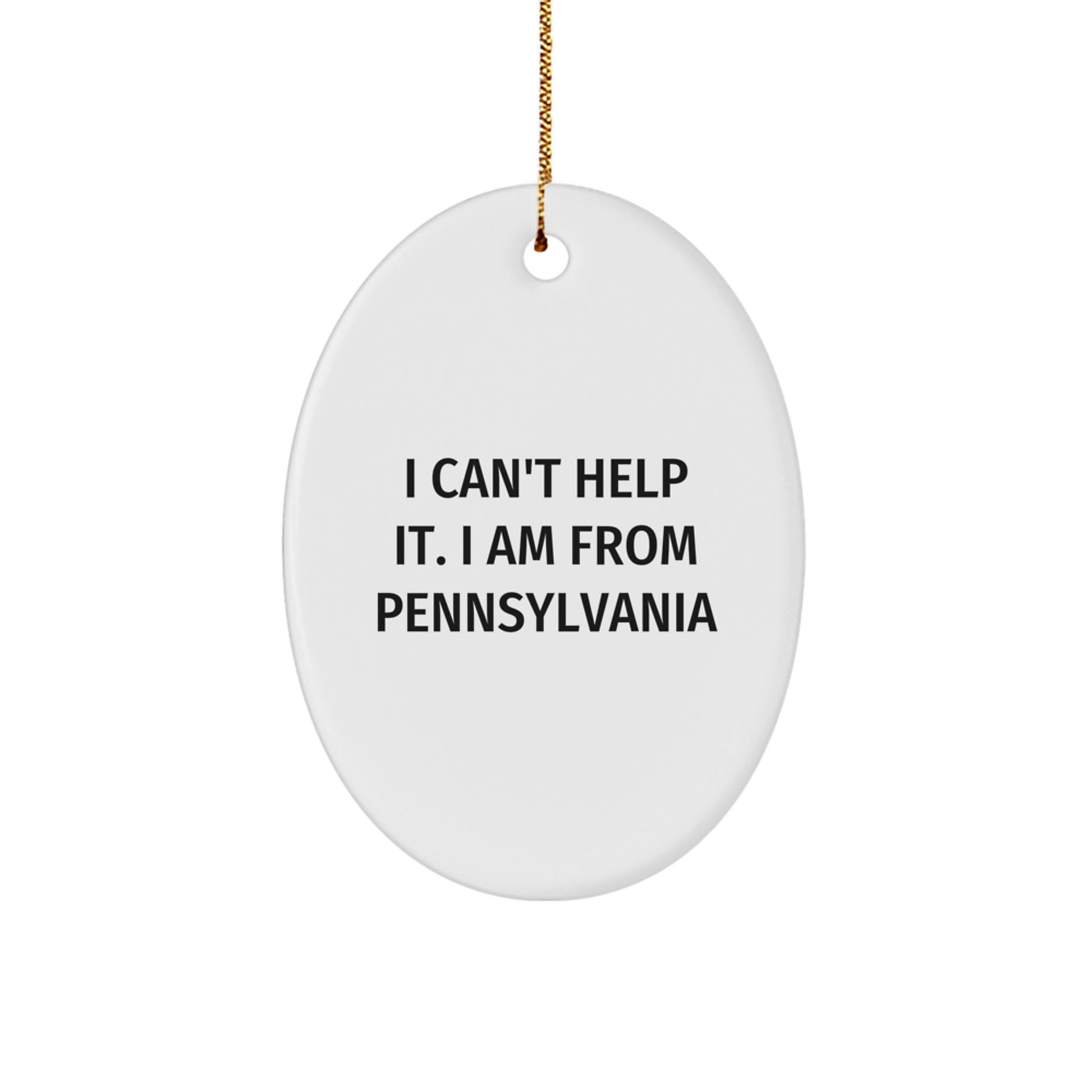 Pennsylvania Oval Ornament Gifts from Friends and Family - I'm from Pennsylvania, You Know - Christmas Unique Gifts - Image 1
