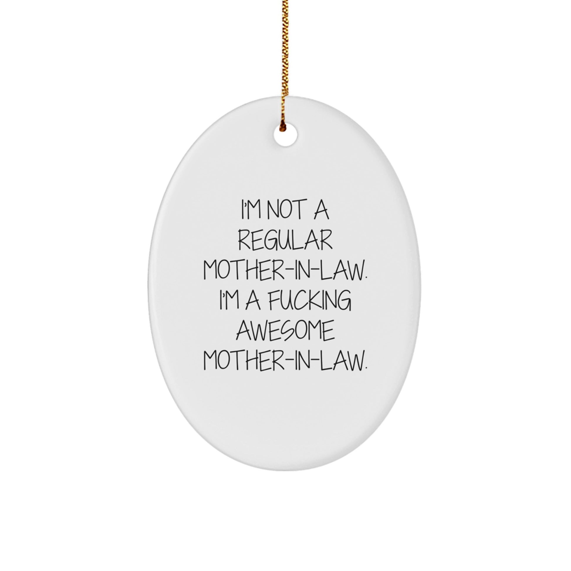 Funny Mom-in-law Gifts for Christmas Oval Ornament from Women - Image 1