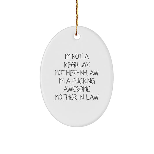 Funny Mom-in-law Gifts for Christmas Oval Ornament from Women - Image 1