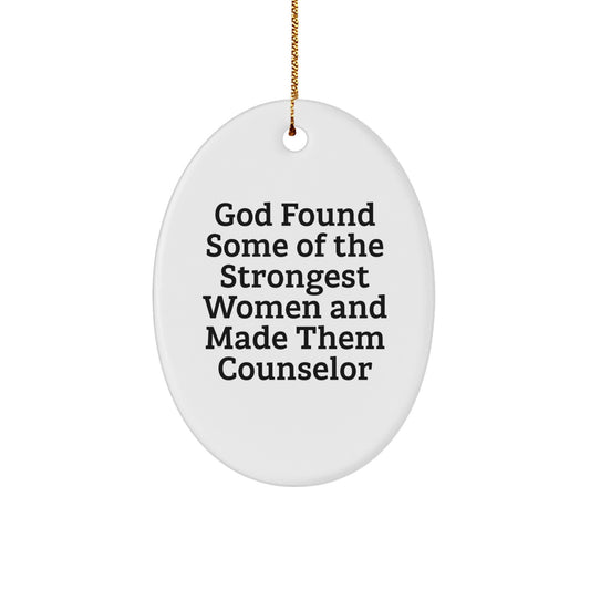 Funny Counselor Gifts from Mom for Counselor Women, Oval Christmas Ornaments, Inspirational Counselor Quotes - Image 1