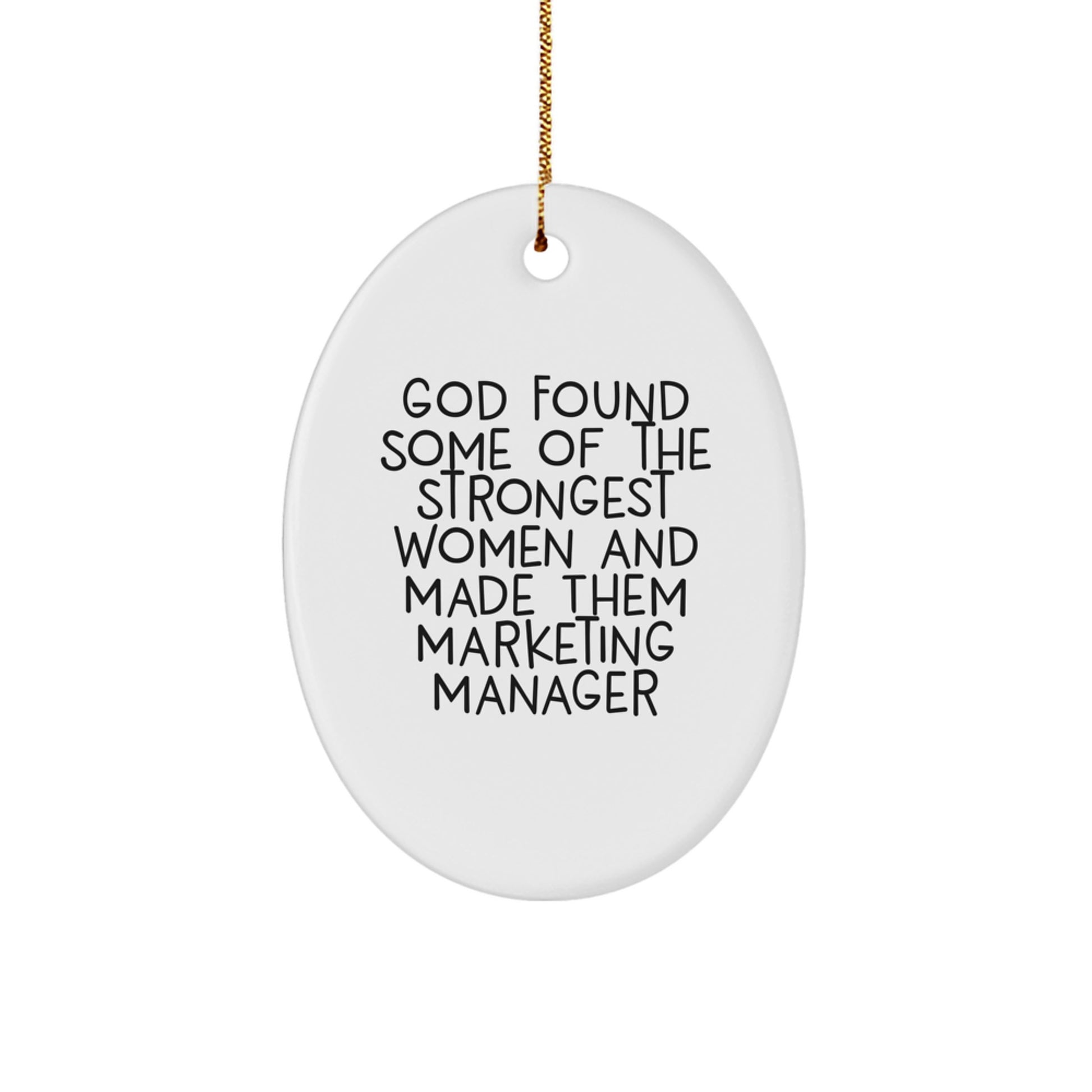Funny Marketing Manager Inspirational Oval Ornament Gifts from Friends for Marketing Manager Christmas Unique Gifts - Image 1