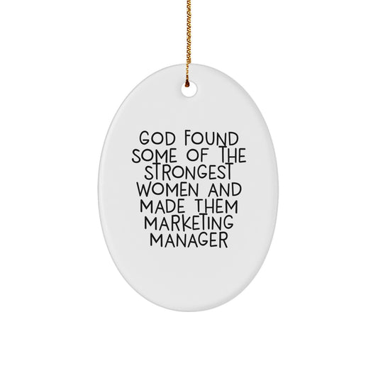Funny Marketing Manager Inspirational Oval Ornament Gifts from Friends for Marketing Manager Christmas Unique Gifts - Image 1