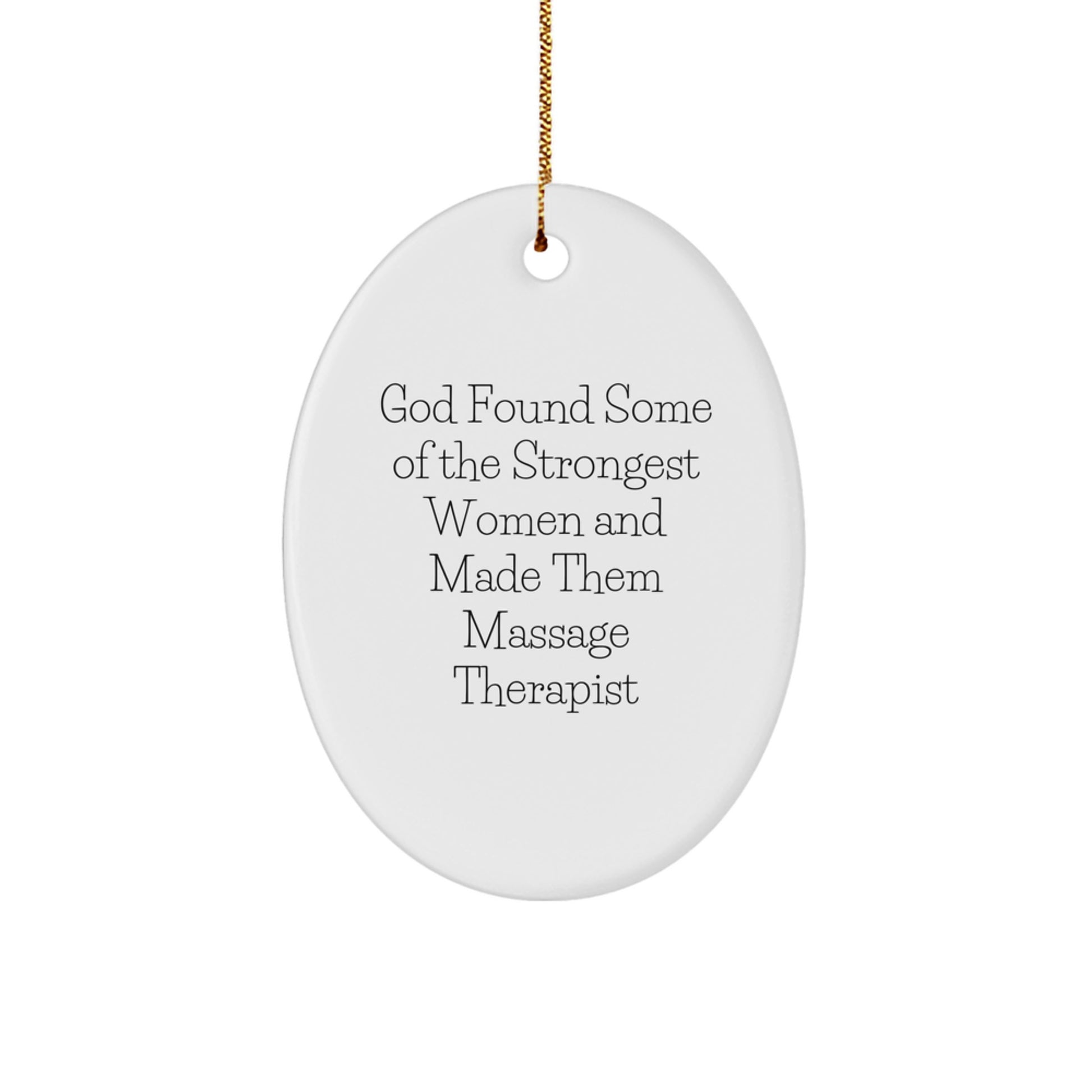 Funny Massage Therapist Gifts - Oval Ornament for Massage Therapist Friend, Christmas Unique Gifts from Women to Women - Image 1