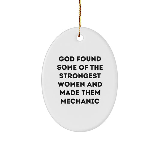 Funny Mechanic Oval Ornament Gifts for Men from Friends or Coworkers Christmas Unique Gifts - Image 1