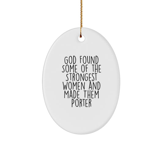 Funny Porter Christmas Oval Ornament Gifts from Friends for Porter - Image 1