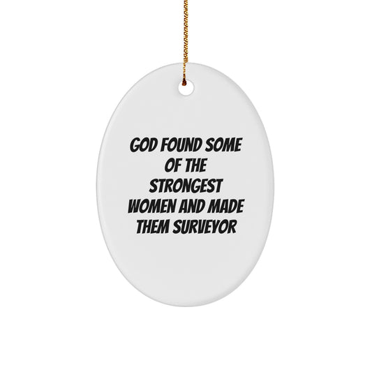 Funny Surveyor Gifts for Women, Oval Ornament from Men, Inspirational Christmas Unique Gifts - Image 1