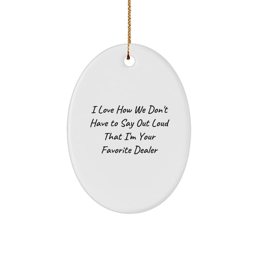 Funny Dealer Gifts for Men, Oval Ornament White Christmas Unique Gifts from Friends to Family - Image 1