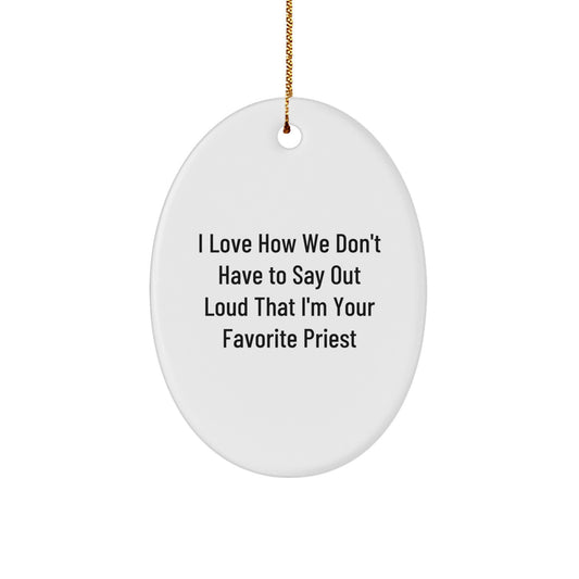 Cute Funny Priest Oval Ornament Gifts from Men Christmas Unique Gifts for Priest, Gifts for Priest, Oval Ornament for Priest, Priest Christmas Decorations - Image 1