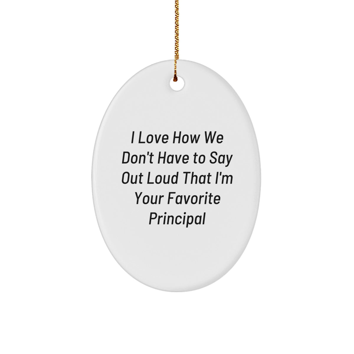 Principal Keepsake White Oval Christmas Ornament for Him Gift - Image 1