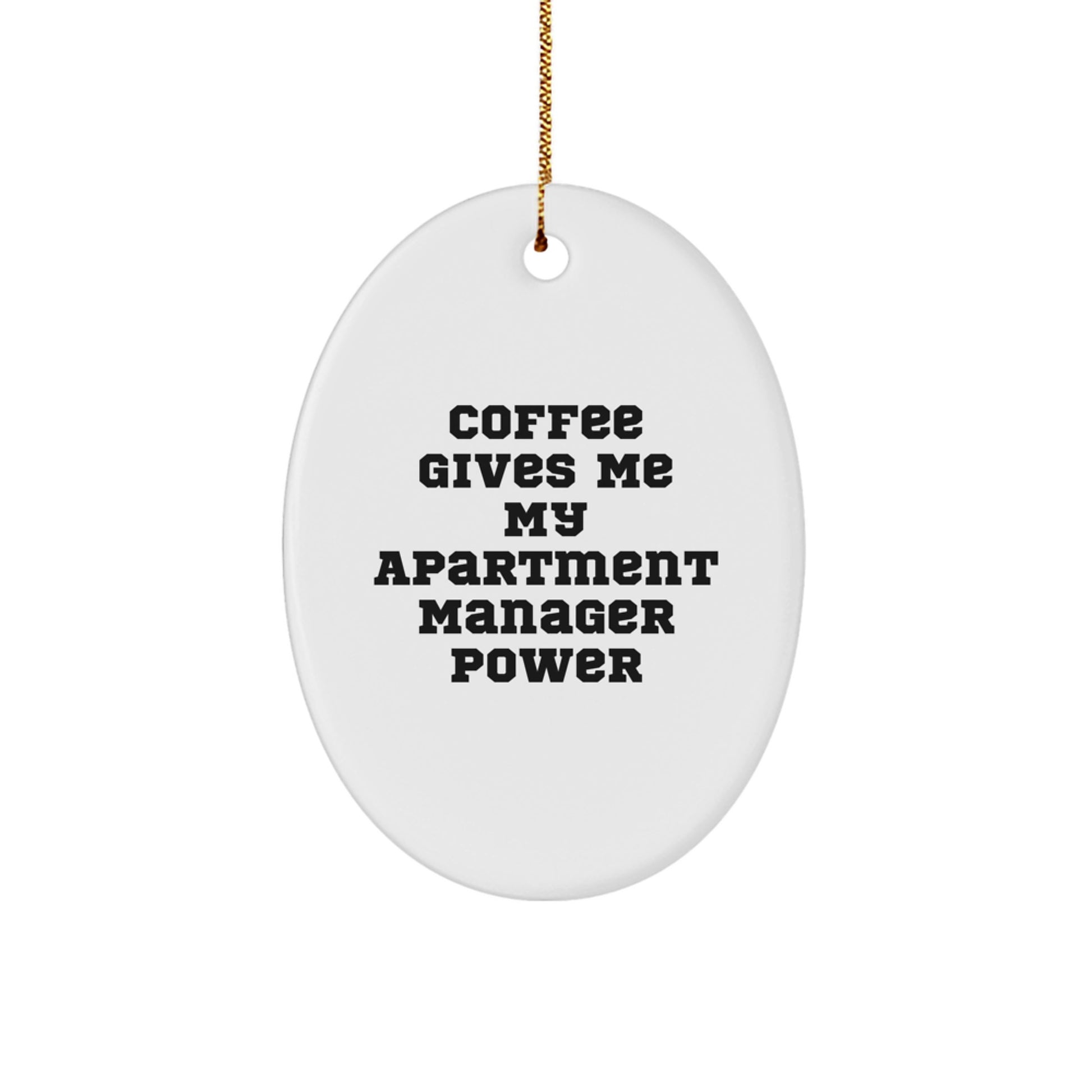 Christmas Unique Gift for Her Apartment Manager Oval Ornament Present - Image 1