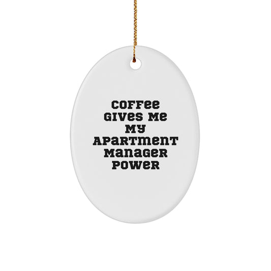 Christmas Unique Gift for Her Apartment Manager Oval Ornament Present - Image 1