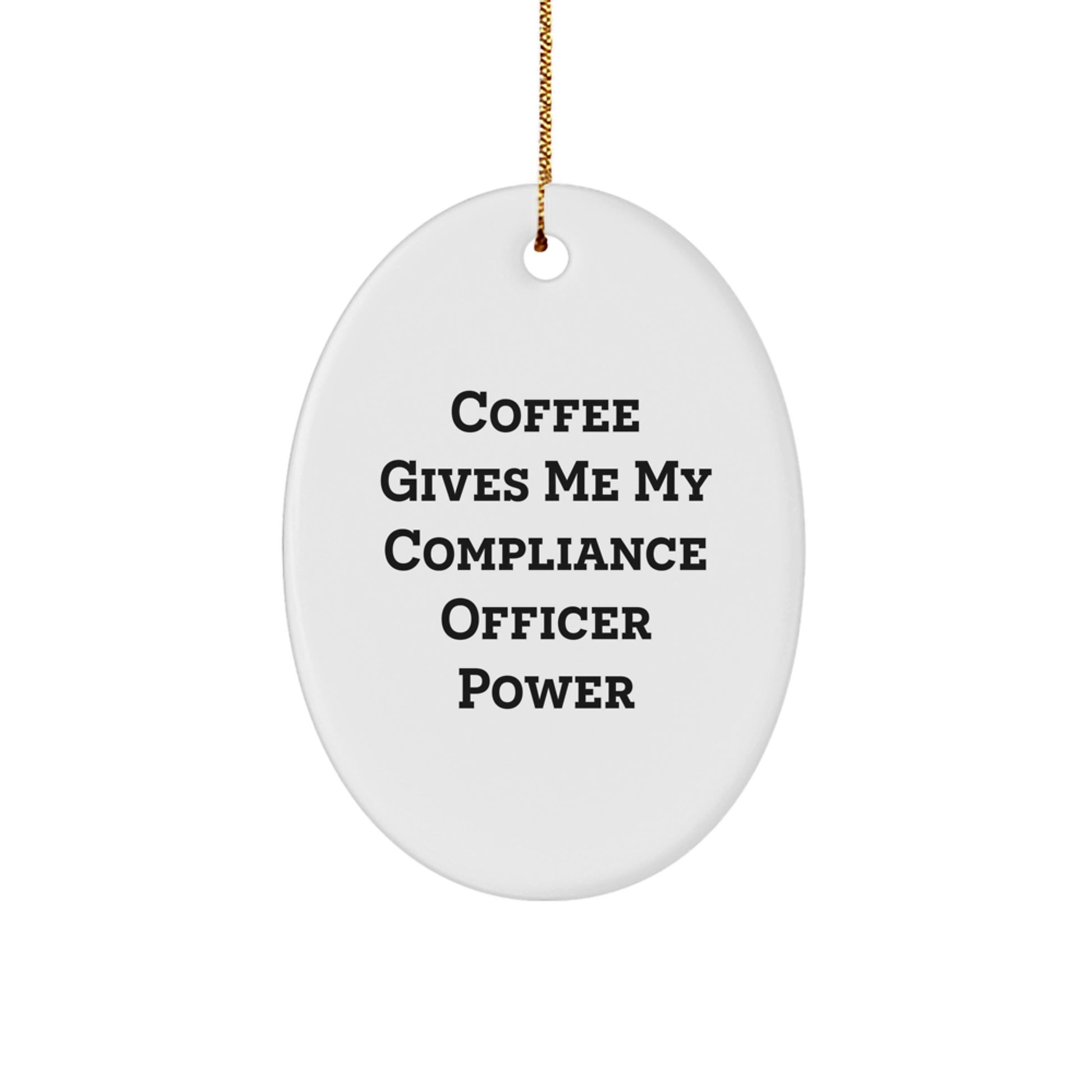 Funny Compliance Officer Gifts for Men, Cute Oval Ornament, Christmas Unique Gifts from Friends, Compliance Officer Power - Image 1