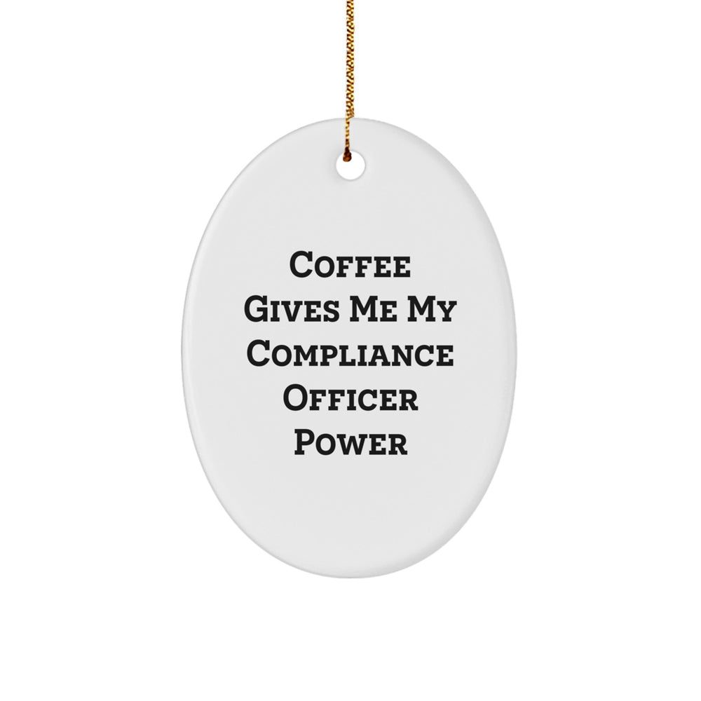 Funny Compliance Officer Gifts for Men, Cute Oval Ornament, Christmas Unique Gifts from Friends, Compliance Officer Power - Image 1