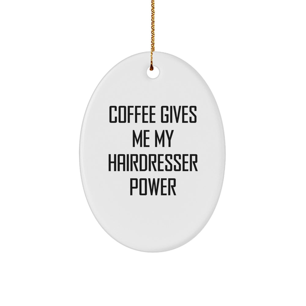 Hairdresser Gifts from Friends, Funny Oval Ornament for Christmas - Image 1