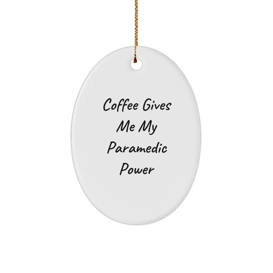 Rescue Worker Power Funny Oval Ornament Gifts from Men to Rescue Workers, Oval Ornament for Rescue Worker, Christmas Unique Gifts - Image 1