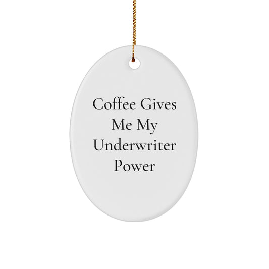 Funny Underwriter Gifts from Friends and Family, Oval Ornament, Christmas Unique - Image 1