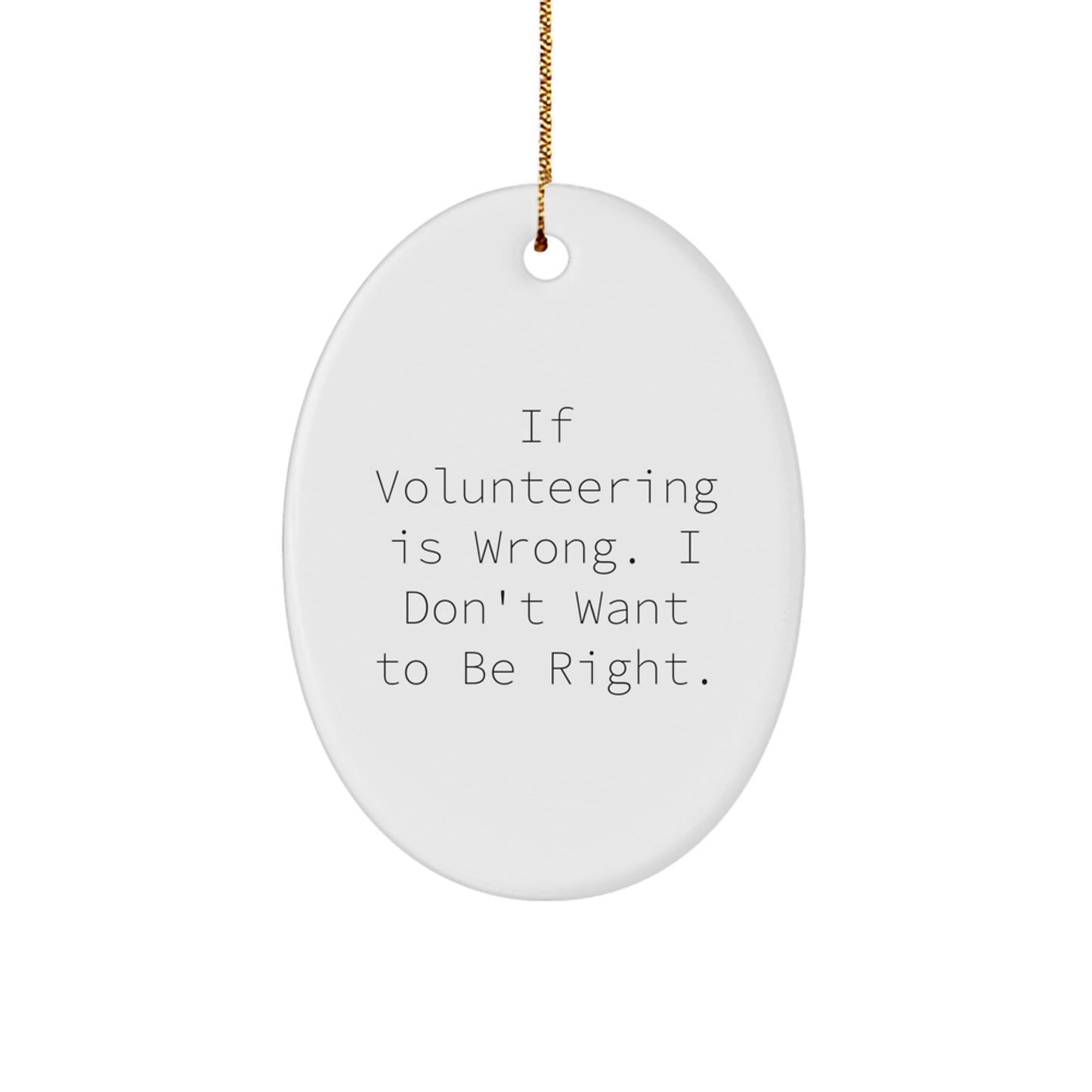Volunteering Gifts for Men, Funny Oval Ornament, Inspirational Quotes for Christmas Unique Gifts from Friends - Image 1