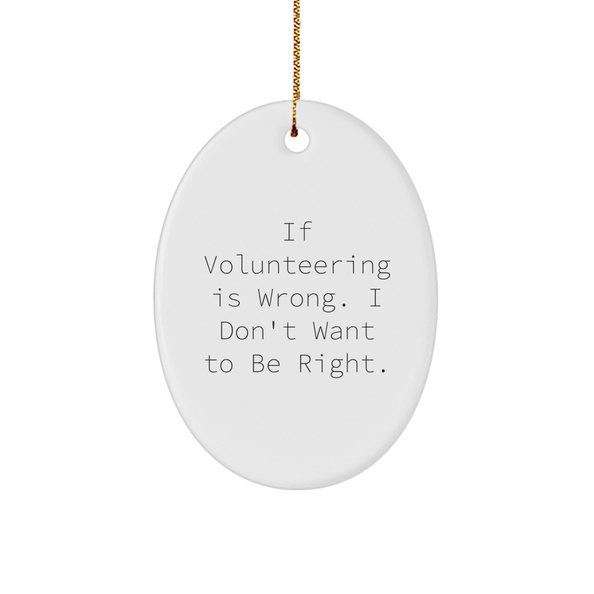 Volunteering Gifts for Men, Funny Oval Ornament, Inspirational Quotes for Christmas Unique Gifts from Friends - Image 1