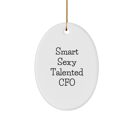 Smart Sexy Talented CFO Oval Ornament Gifts from Friends and Family for Christmas Unique Office Decor - Image 1