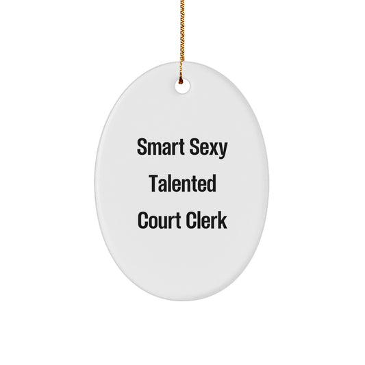 Smart Court Clerk Oval Ornament Gifts from Friends for Court Clerks at Christmas Unique Gifts - Image 1