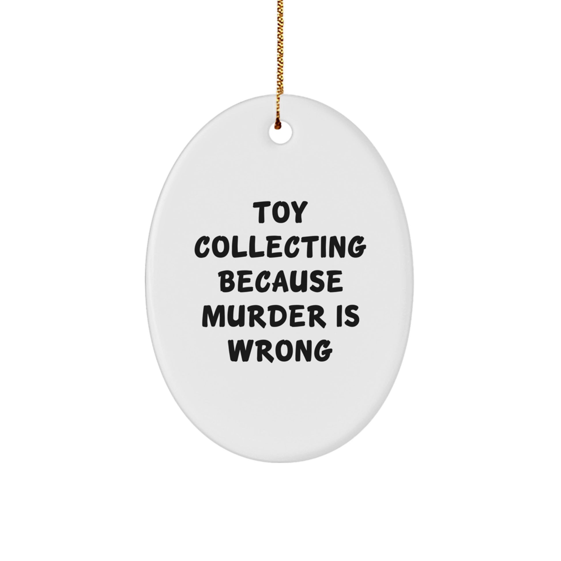 Funny Toy Collecting Oval Ornament Gifts from Family to Friends at Christmas - Image 1