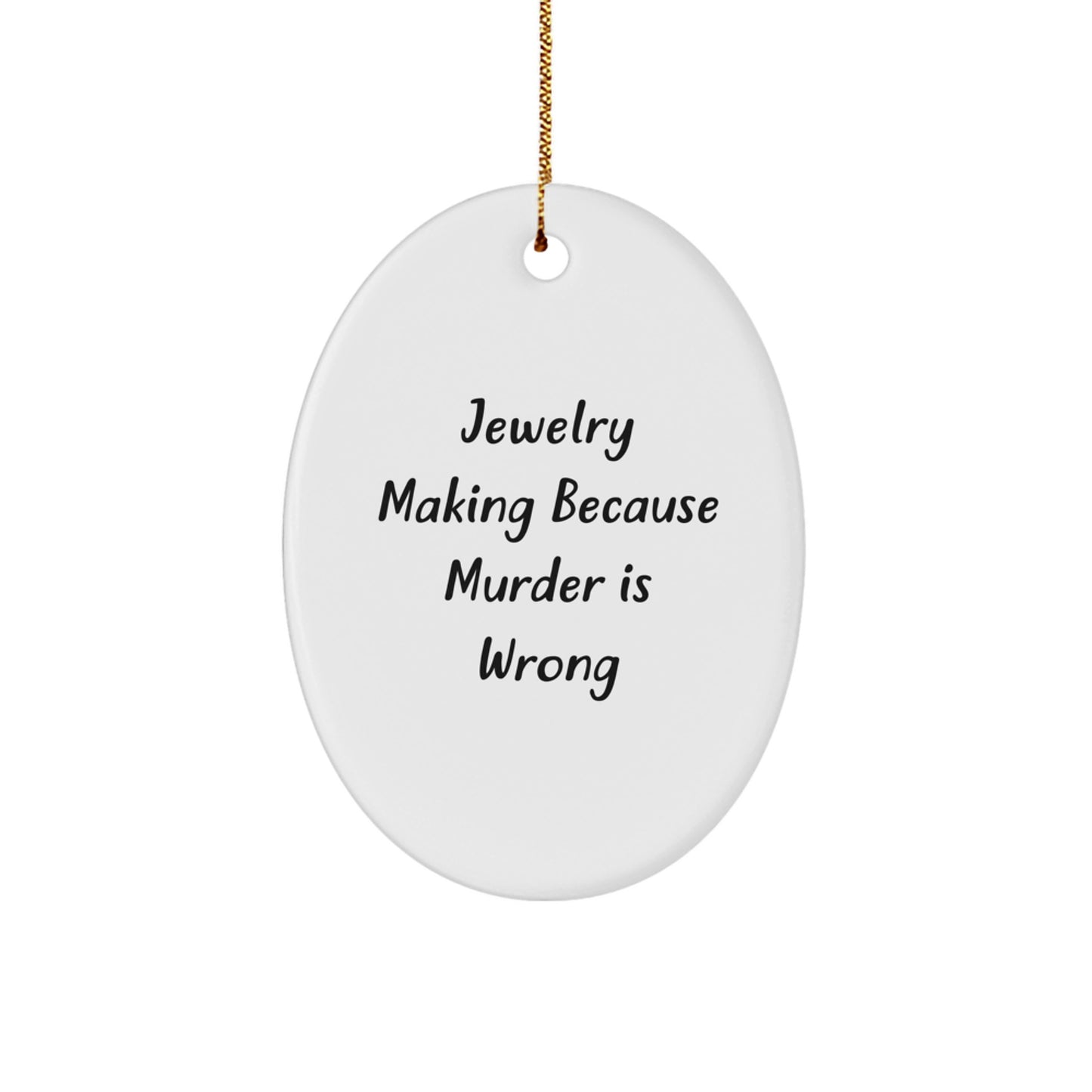 Jewelry Making Oval Ornament Christmas Unique Gift Idea for Coworkers - Image 1