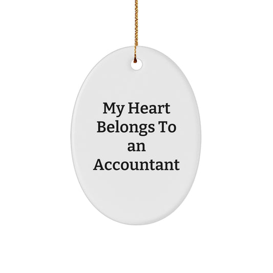 Funny Oval Ornament Gifts for Accountant Friends, Christmas Unique Gifts from Men, Women, Coworkers, Family - Image 1