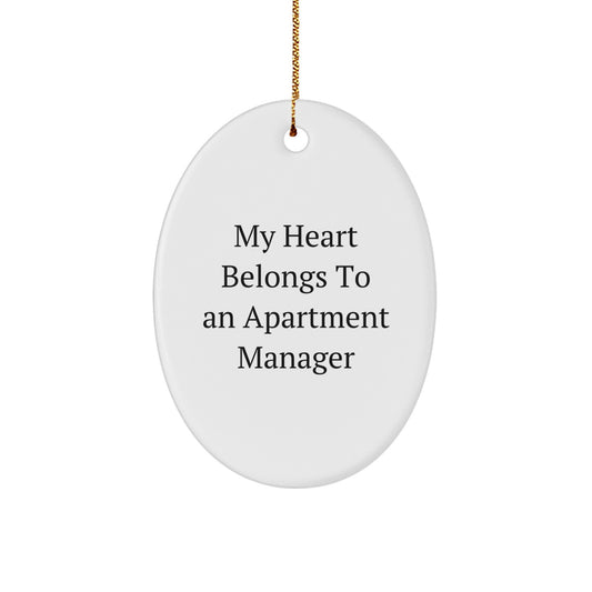 Funny Apartment Manager Gifts from Friends for Men Christmas Unique Ornament My Heart Belongs To An Apartment Manager - Image 1