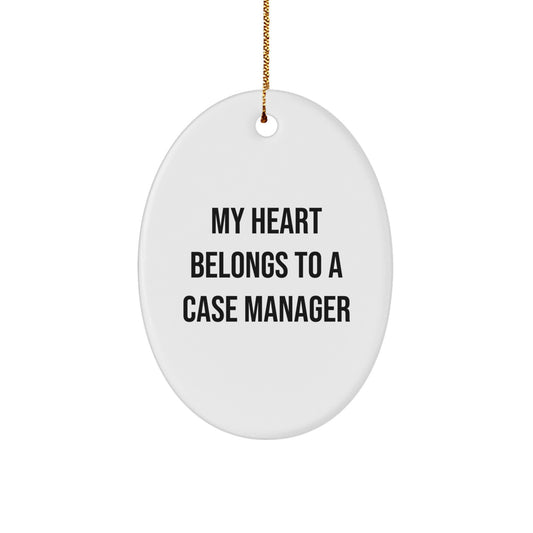 Christmas Unique Gift for Teens My Heart Belongs To a Case Manager Ornament - Image 1