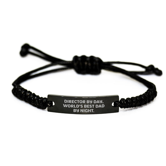 Director Keepsake Rope Bracelet for Him Birthday Gift Black Stainless - Image 1