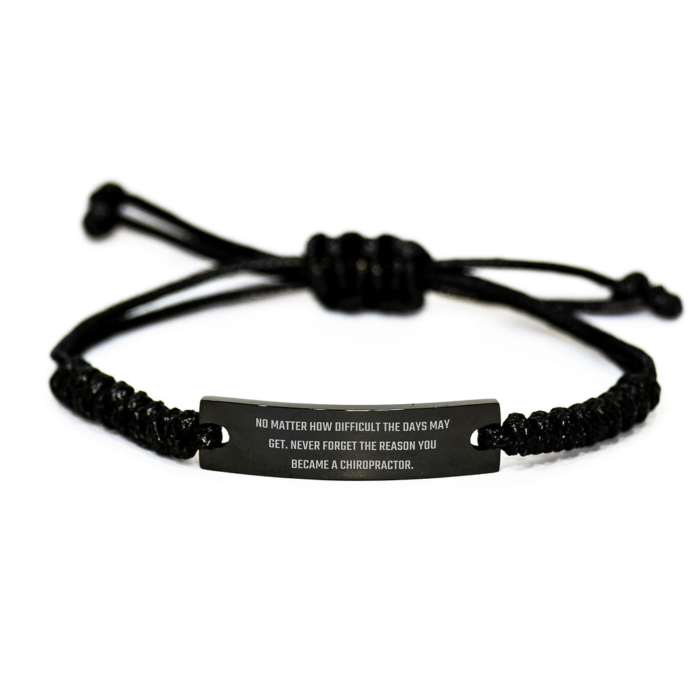 Chiropractor Inspirational Gifts, Rope Bracelet for Chiropractor Men, No Matter How Difficult, Adjustable Birthday Presents from Family - Image 1