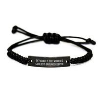 Load image into Gallery viewer, Funny groundskeeper Gifts for Men - Officially The World&#39;s Coolest groundskeeper Rope Bracelet Christmas Unique Treasures from Family Friends - Image 1
