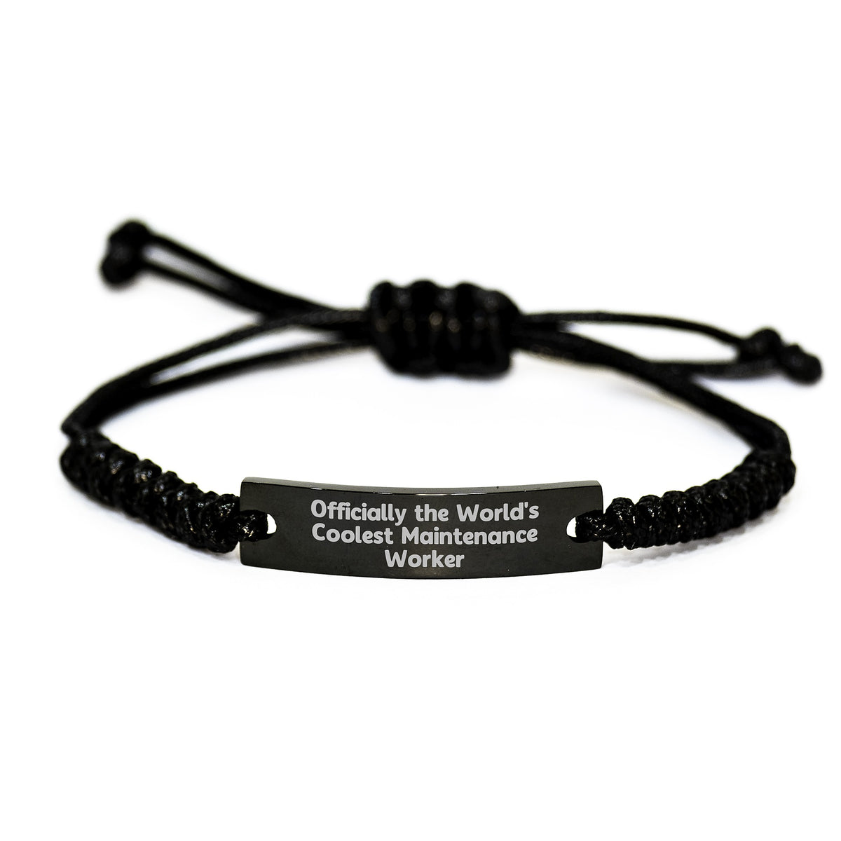 Gifts for Maintenance Worker Men - Officially The World's Coolest Maintenance Worker Rope Bracelet, Funny Quote, Adjustable Black Rope, Christmas Unique Gifts - Image 1