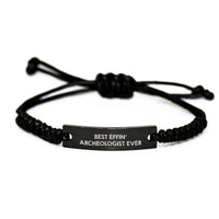 Load image into Gallery viewer, Funny Archeologist Gifts for Him, Archeologist Rope Bracelet Quote &#39;Best Effin&#39; Archeologist Ever&#39; Christmas Unique Gifts from Friends to Archeologist Men - Image 1
