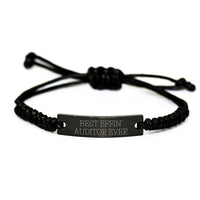 Load image into Gallery viewer, Funny Auditor Gifts Rope Bracelet Best Effin&#39; Ever for Men Friends Family Black Stainless Steel Adjustable - Image 1
