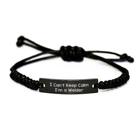 Funny I Can't Keep Calm I'm A Welder Rope Bracelet Gifts from Men for Welder Husband Dad Father's Day Unique - Image 1