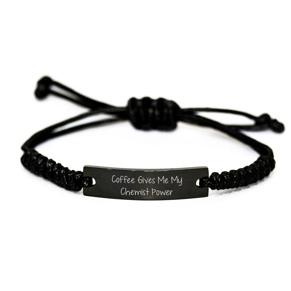 Funny Chemist Gifts, Rope Bracelet for Men, Women, Friends - 'Coffee Gives Me My Chemist Power' Christmas Unique Gifts from Family, Friends, Coworkers - Image 1