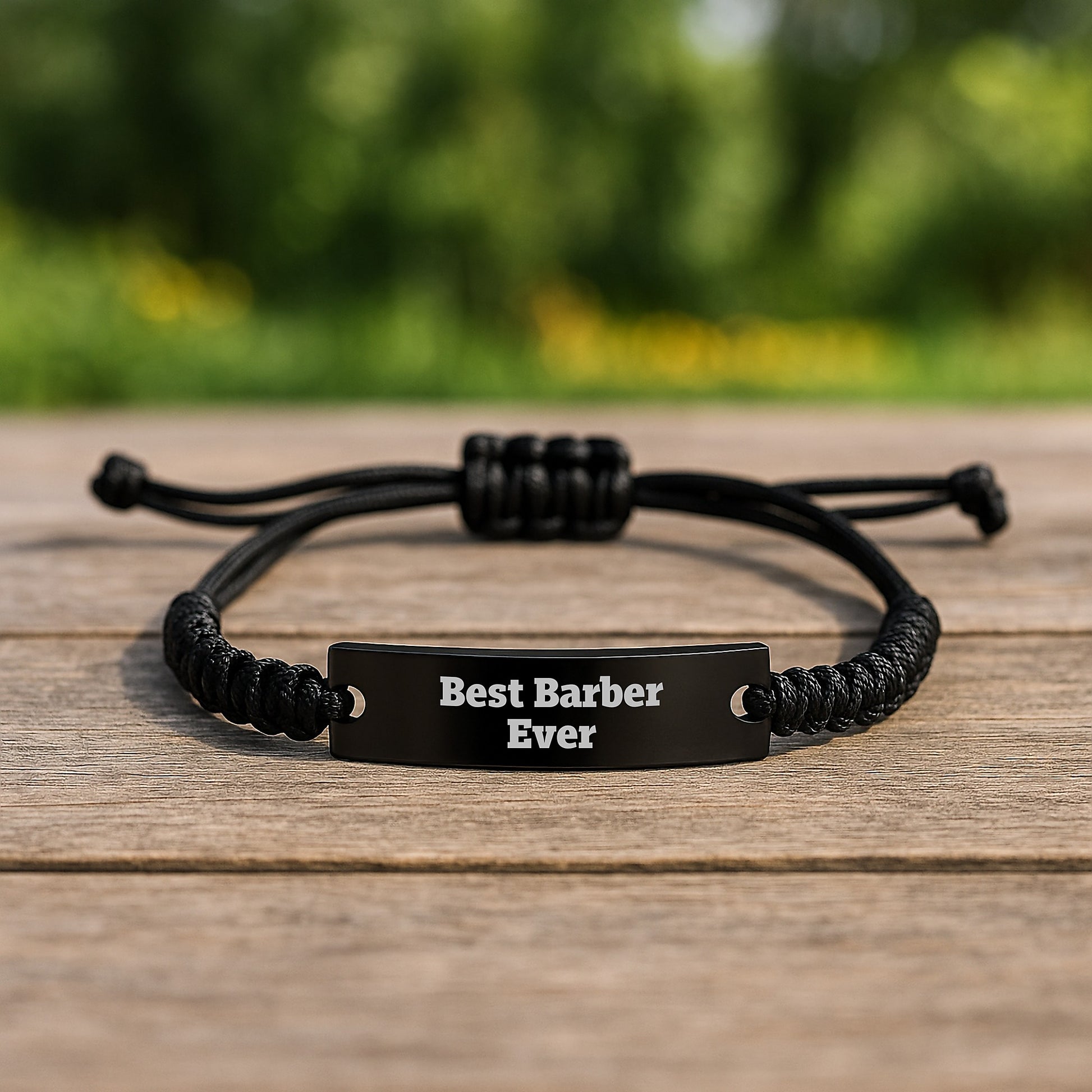Best Barber Ever Keepsake Rope Bracelet for Him Birthday Gift - Image 2