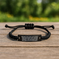 Load image into Gallery viewer, Inspirational Accountant Gifts for Men Women Friends Coworkers Family - Rope Bracelet with Funny Quote Never Forget The Reason You Became An Accountant, Christmas Unique Gifts - Image 2
