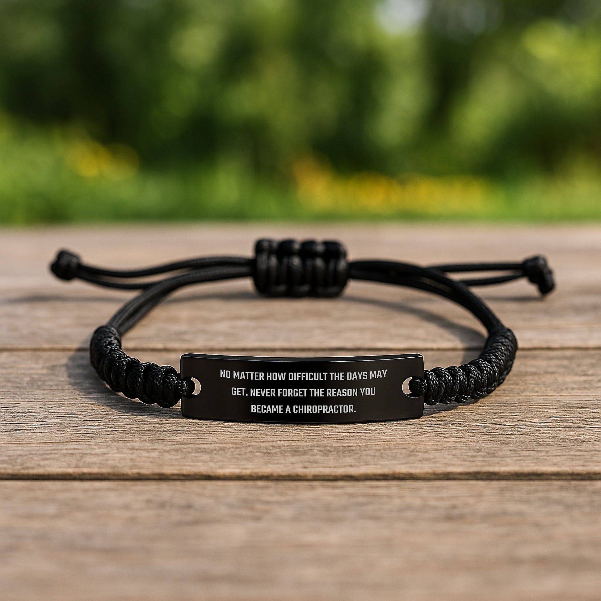 Chiropractor Inspirational Gifts, Rope Bracelet for Chiropractor Men, No Matter How Difficult, Adjustable Birthday Presents from Family - Image 2