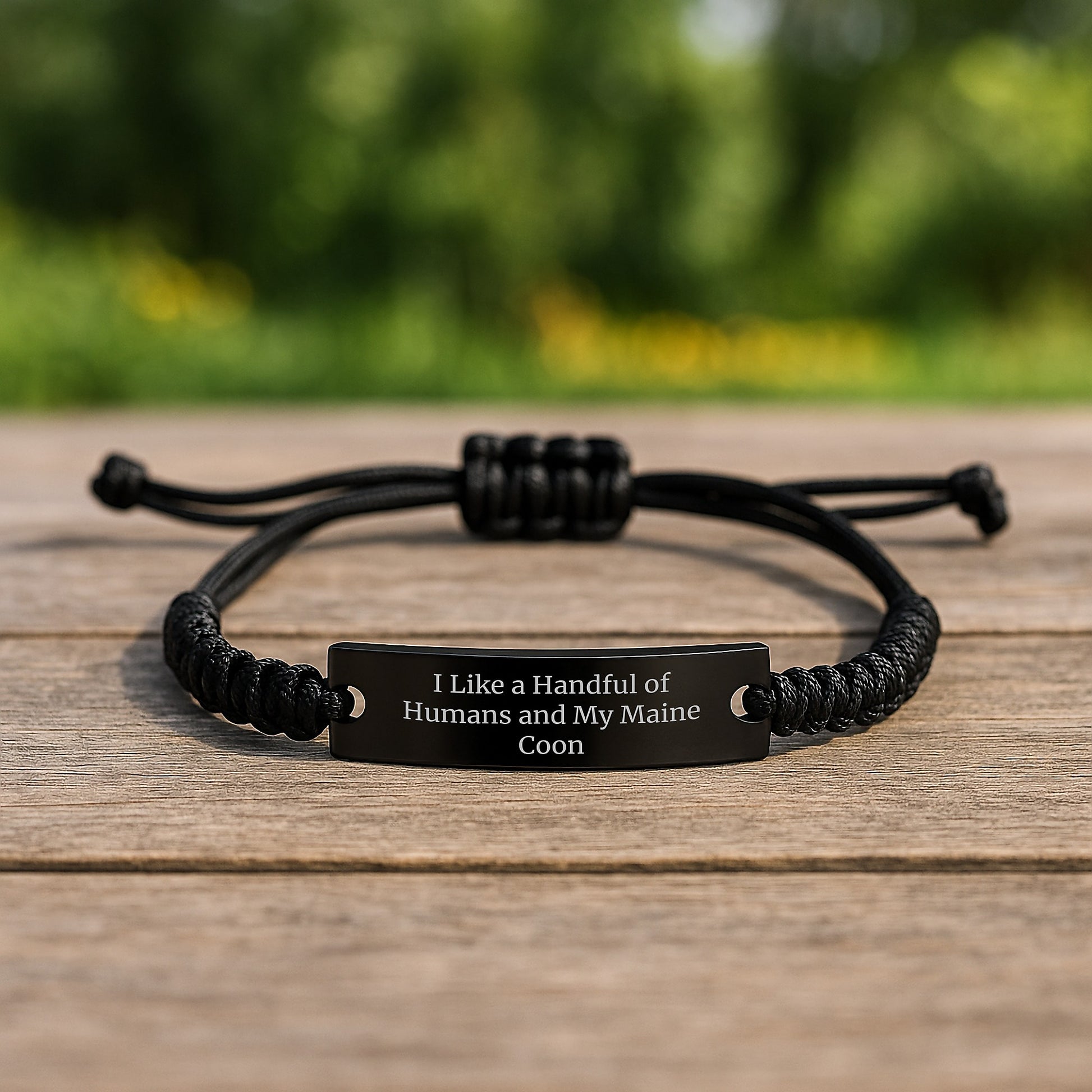 Unique Gifts from Friends and Family for Maine Coon Cat Lover's Rope Bracelet on Valentine's - Funny Quote 'I Like A Handful Of Humans And My Maine Coon' - Image 2