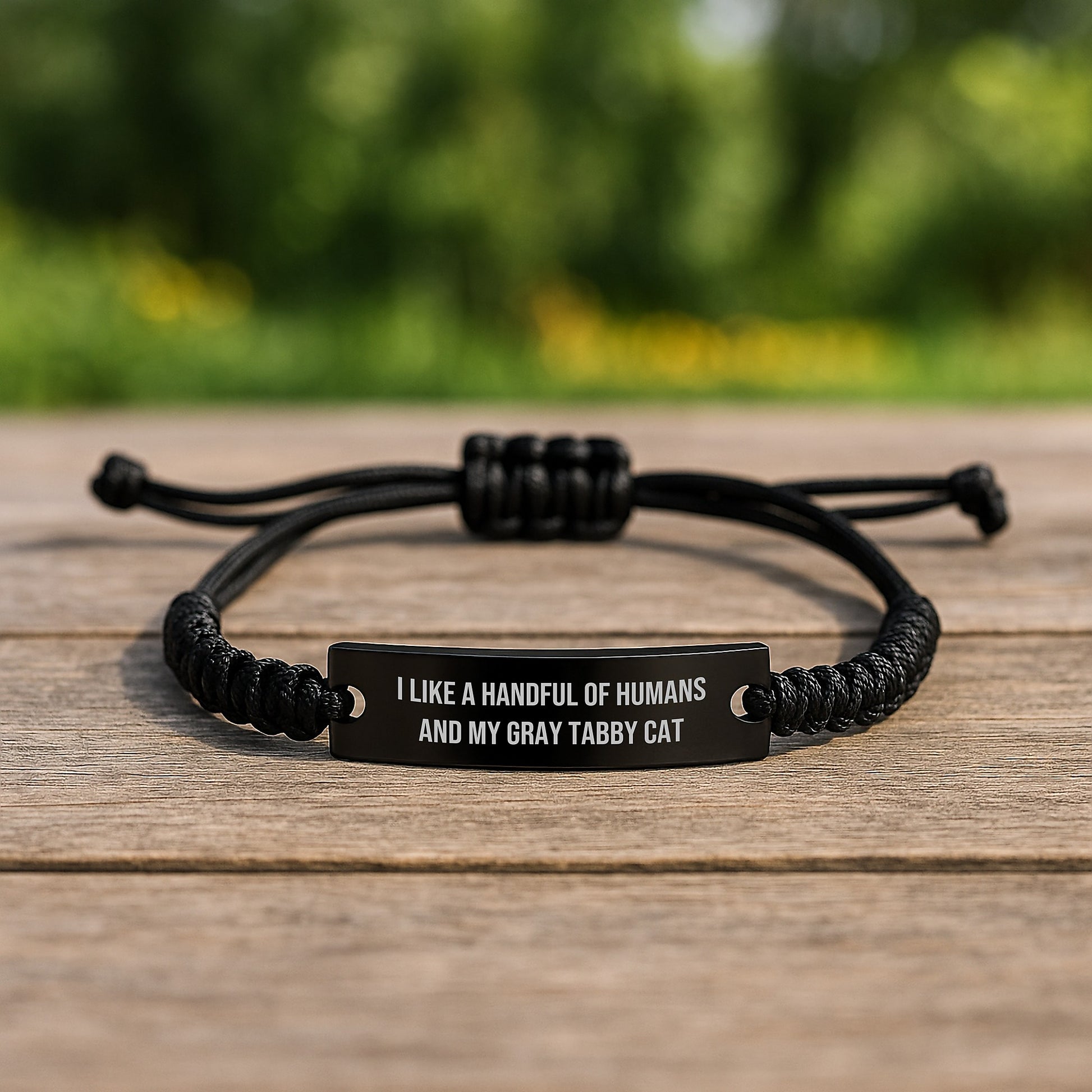 Funny Gray Tabby Cat Rope Bracelet Gifts from Mom for Mother's Day Unique - Image 2