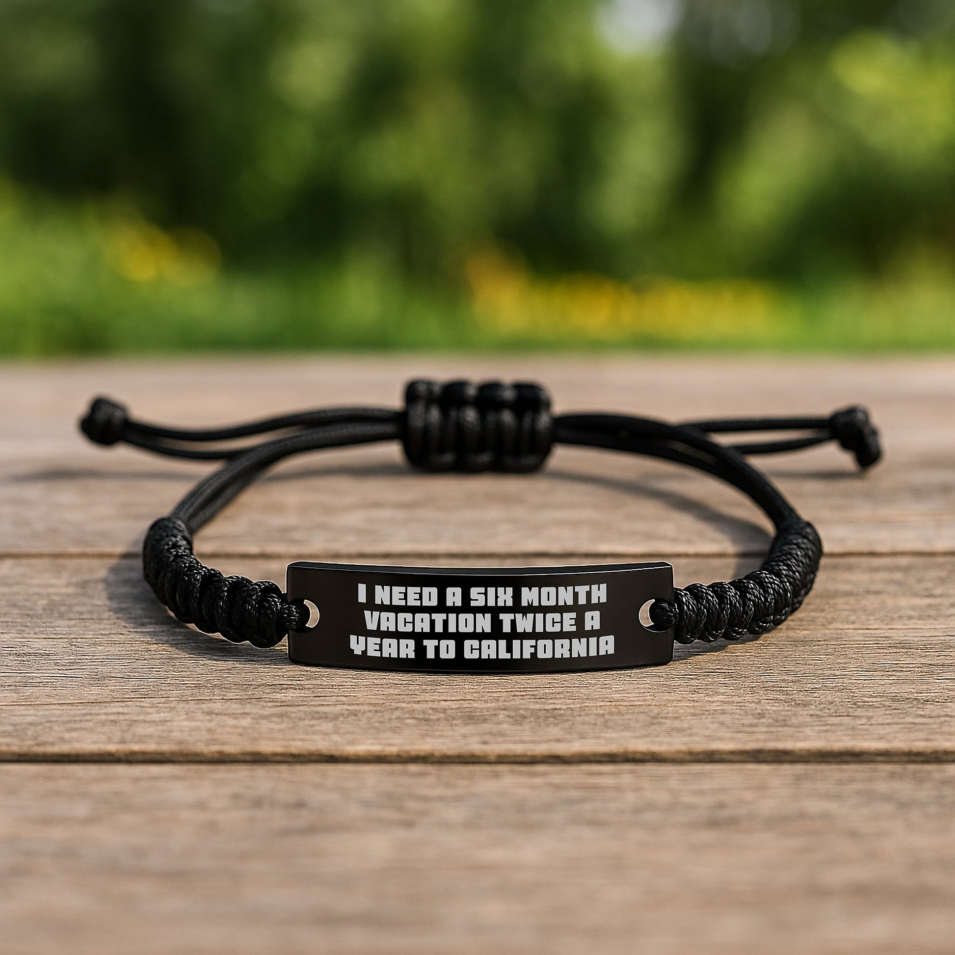 California Rope Bracelet - Six Month Vacation Twice a Year - Funny Gift for California Lovers - Mother's Day Unique Gifts from Men to Women - Image 2