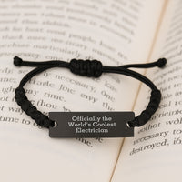 Load image into Gallery viewer, Funny Electrician Rope Bracelet Gifts from Men to Electrician Friends - &#39;Officially The World&#39;s Coolest Electrician&#39; - Image 3
