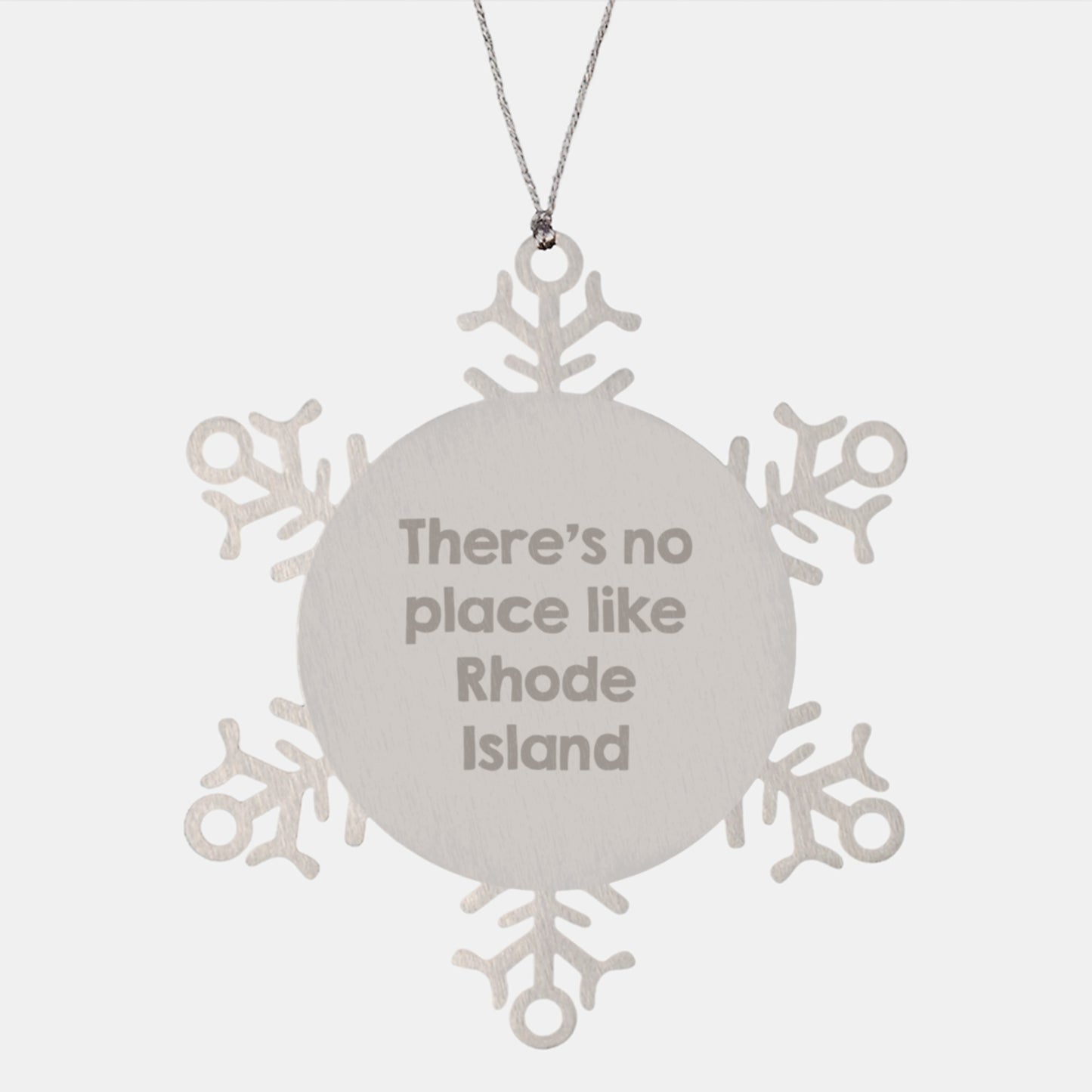 Family Rhode Island Snowflake Christmas Ornament No Place Like Gift - Image 1