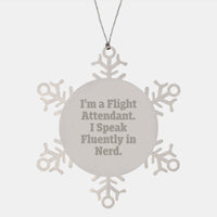 Load image into Gallery viewer, Flight Attendant Snowflake Ornament, Funny Quote Gifts from Friends for Flight Attendant at Christmas Unique Gifts - Image 1
