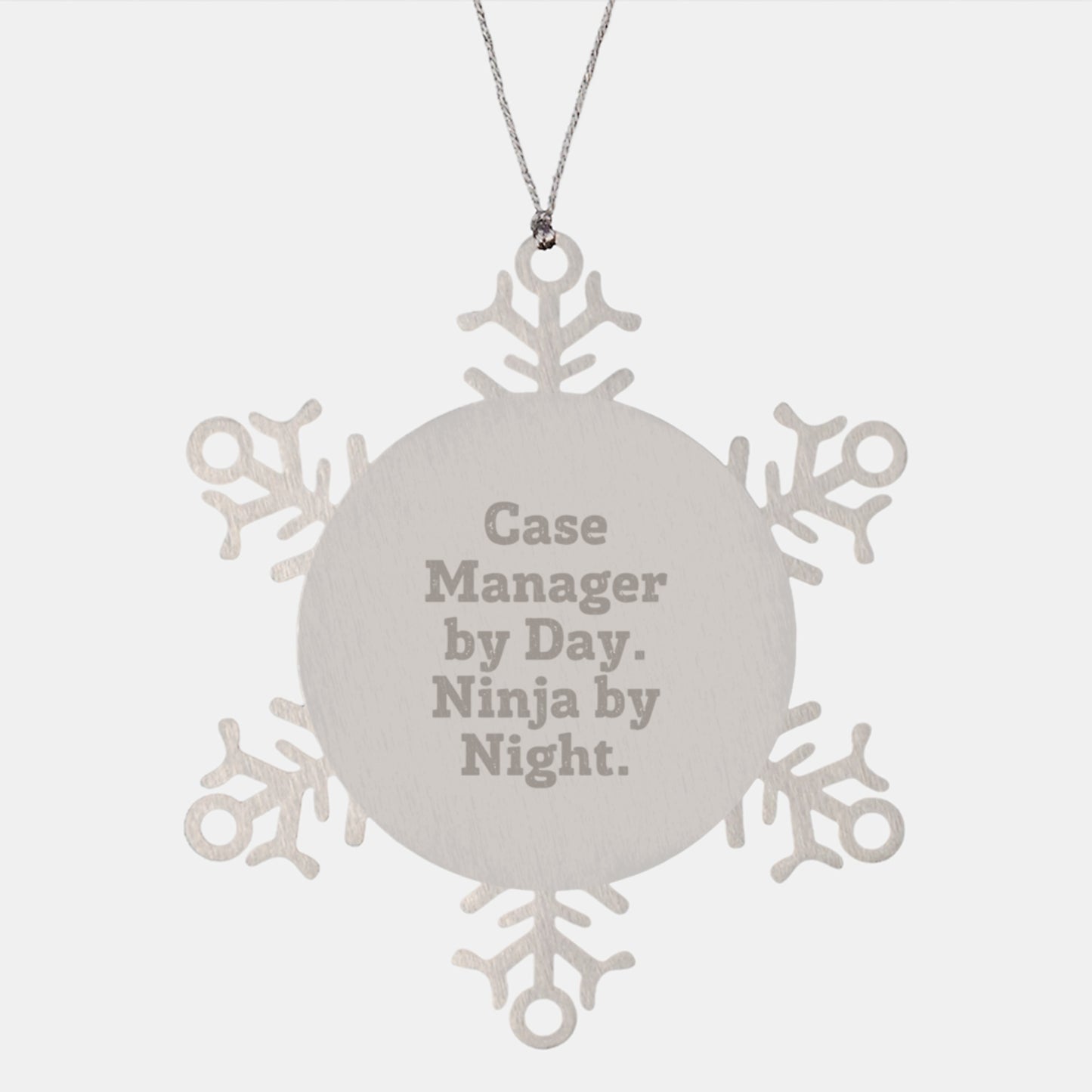 Witty Case Manager by Day. Ninja by Night Christmas Unique Gift Ornament - Image 1
