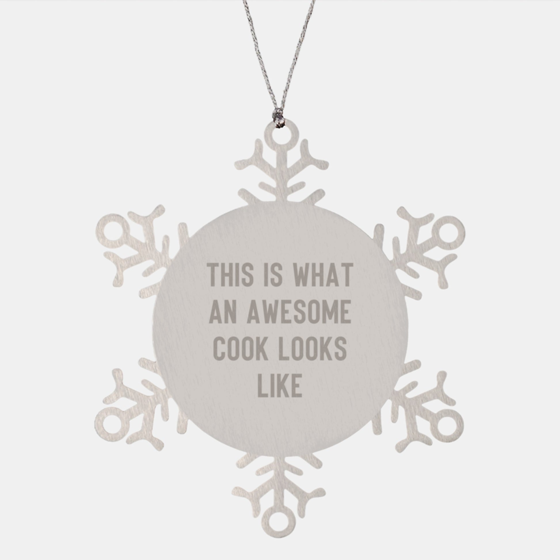 Cook Snowflake Christmas Ornament for Coworkers Gift – Premium Stainless - Image 1