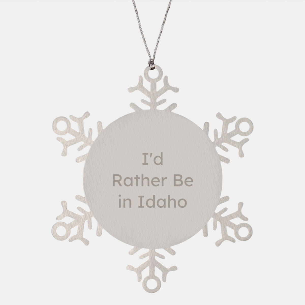 Family Idaho Snowflake Christmas Ornament Gift I'd Rather Be in Idaho - Image 1