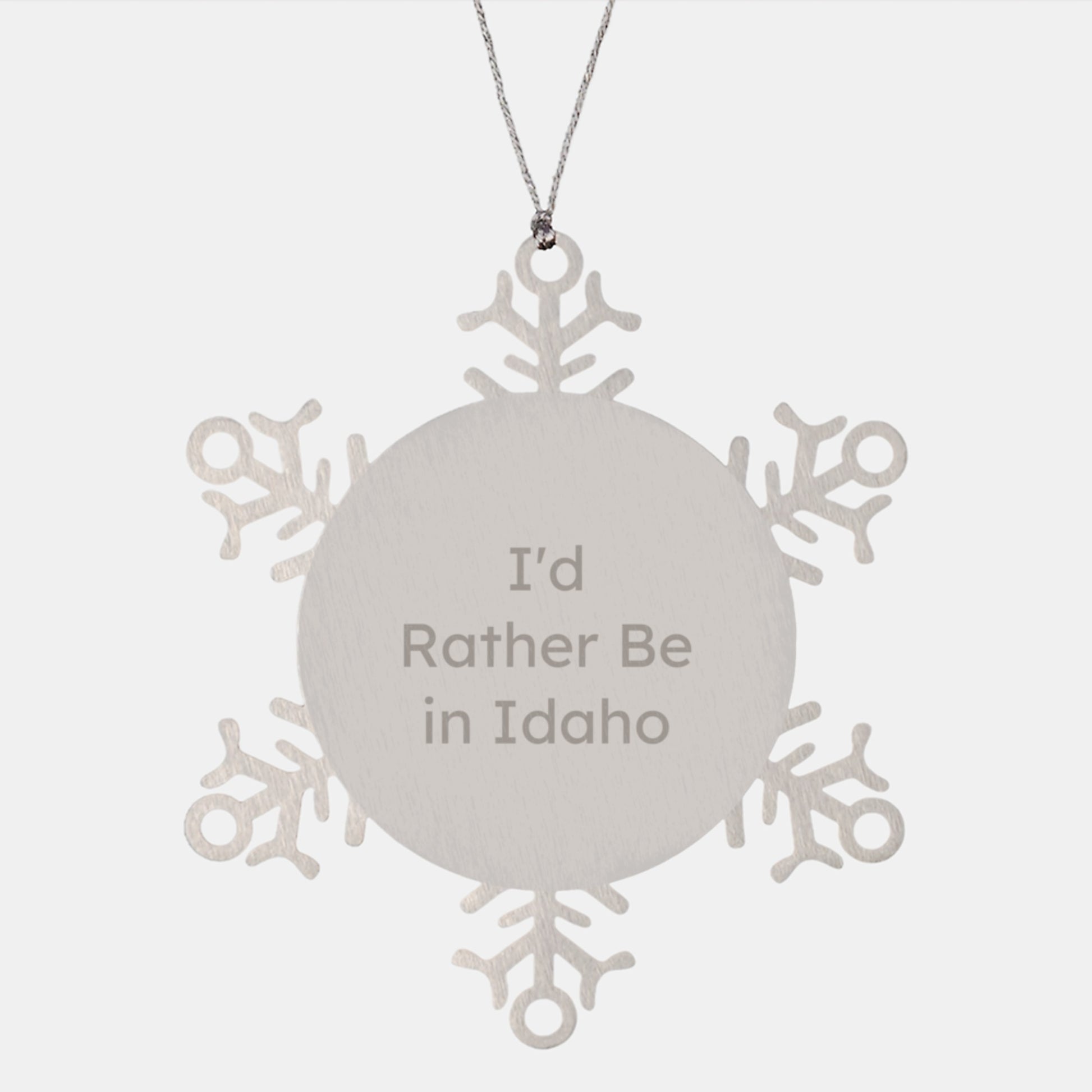 Family Idaho Snowflake Christmas Ornament Gift I'd Rather Be in Idaho - Image 1